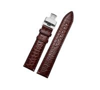 zyimodl 12-22mm Classic Design Quick-Release Skin-friendly Alligator Leather Watch Strap for Mechanical Watches, 22mm