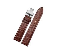 zyimodl 12-22mm Classic Design Quick-Release Skin-friendly Alligator Leather Watch Strap for Mechanical Watches, 19mm