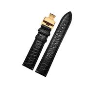 zyimodl 12-22mm Classic Design Quick-Release Skin-friendly Alligator Leather Watch Strap for Mechanical Watches, 17mm