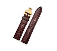 zyimodl 12-22mm Classic Design Quick-Release Skin-friendly Alligator Leather Watch Strap for Mechanical Watches, 19mm