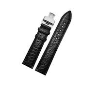 zyimodl 12-22mm Classic Design Quick-Release Skin-friendly Alligator Leather Watch Strap for Mechanical Watches, 15mm