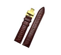 zyimodl 12-22mm Classic Design Quick-Release Skin-friendly Alligator Leather Watch Strap for Mechanical Watches, 18mm