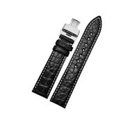 zyimodl 12-22mm Classic Design Quick-Release Skin-friendly Alligator Leather Watch Strap for Mechanical Watches, 14mm