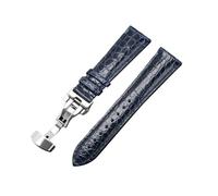 zyimodl 12-24mm Soft & Flexible Crocodile Leather Watch Strap with Quick-Release Butterfly Buckle, 18mm