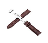 zyimodl 12-24mm Soft & Flexible Genuine Leather Watch Strap with Quick-Release Butterfly Buckle, 22mm