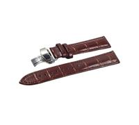 zyimodl 12-24mm Vintage Style Soft Skin-friendly Genuine Leather Watchband with Quick-Release Butterfly Buckle, 18mm