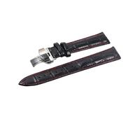 zyimodl 12-24mm Vintage Style Soft Skin-friendly Genuine Leather Watchband with Quick-Release Butterfly Buckle, 18mm