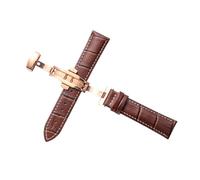 zyimodl 14-24mm Flexible Fit & Slim Design Calfskin Watch Strap with Quick-Release Butterfly Buckle, 18mm