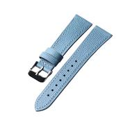 zyimodl 18-22mm Simple Style Sky Blue Flexible Fit Cowhide Watch Strap for Mechanical Watches, 20mm