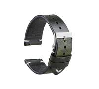 zyimodl 18-22mm Stitchless Design Vintage Oil Waxed Leather Watch Strap with Quick-Release Spring Bar, 22mm
