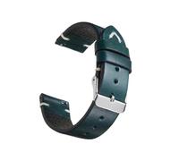 zyimodl 18-22mm Vintage Style Oil Waxed Leather Flexible Fit Watch Strap with Quick-Release Pin, 20mm
