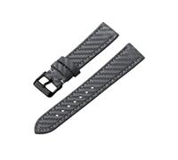 zyimodl 18-24mm Vibrant Colors Carbon Fiber Textured Flat Cowhide Watch Strap for Quartz Watches, 18mm