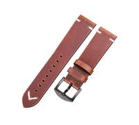 zyimodl 18-24mm Vintage Smooth Skin-friendly Cowhide Leather Watch Strap with Quick-Release Spring Pin, 18mm