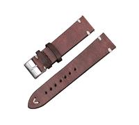 zyimodl 18-24mm Vintage Style Soft & Flexible Thickened Cowhide Watch Strap for Mechanical Watches, 18mm