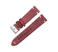zyimodl 18-24mm Vintage Style Soft & Flexible Thickened Cowhide Watch Strap for Mechanical Watches, 18mm