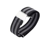 zyimodl 18mm-24mm Military Style Elastic Nylon Woven Watch Strap with Polished Stainless Steel Hook Buckle, 24mm