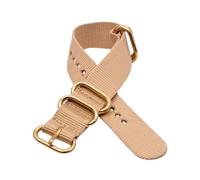 zyimodl 18mm-24mm Striped Printing Integrated Lengthen Nylon Woven Watch Strap with Gold Ring Clasp, 20mm