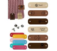Zyinoant 12PCS Custom Handmade Labels, Personalised Labels for Crochet and Knits Projects, Personalised Name Tags for Clothes (Style 2-(2.5 * 0.8in))
