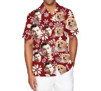 zyinoant Custom Hawaiian Shirt for Men Personalised Mens Hawaiian Shirts with Face Funny Shirts Button Down Shirts for Boyfriend Husband Father (Style12)