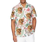 zyinoant Custom Hawaiian Shirts for Men, Custom Face Photo for Men Funny, Personalised Husband Photo Men's Hawaiian Beach Floral Shirts for Boyfriend Husband Father (Style 9)