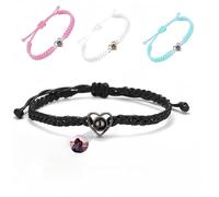 zyinoant Custom Photo Bracelet,Personalised Projection Bracelets with Picture inside,Picture Bracelet for Women/Men/Couple/Friends,Memory Present Gift (heart)