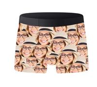 zyinoant Personalised Boxers for Men Custom Funny Boxers with Face Personalised Underwear Gifts for Men Husband Boyfriend Valentines Gifts for Him (UK, Alpha, S, 3XL, Regular, Regular, Face design)