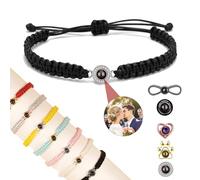 zyinoant Personalized Photo Bracelet Custom Photo Projection Bracelets with Picture inside,Adjustable Length,Memorial Christmas Gifts for Women/Men/Couple/Friend/Loved One (Sunflower)