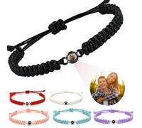 zyinoant Personalized Photo Bracelet Custom Projection Bracelets With High-Definition Picture Inside for Valentine's Day Men/Women/Boyfriend Birthday Anniversary Memorial Gifts (Style 1)