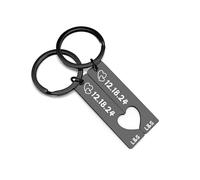 zyinoant Valentines Gifts for Her Personalized Couple Keychain Custom Keychain with Name/Text Matching Keychain Gift for Boyfriend Girlfriend,Valentine Anniversary Birthday Gift (Black)