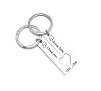 zyinoant Valentines Gifts for Her Personalized Couple Keychain Custom Keychain with Name/Text Matching Keychain Gift for Boyfriend Girlfriend,Valentine Anniversary Birthday Gift (Silver)