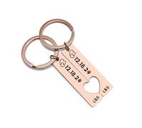 zyinoant Valentines Gifts for Her Personalized Couple Keychain Custom Keychain with Name/Text Matching Keychain Gift for Boyfriend Girlfriend,Valentine Anniversary Birthday Gift (Rose Gold)