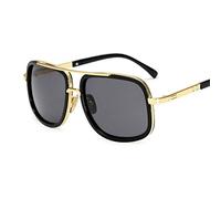 ZYIZEE Sunglasses Classic Flat Mirror Sun Glasses Square Gold Male Female Oversized Men Sunglasses Women-A