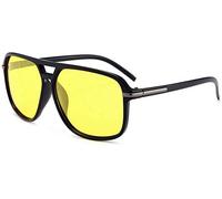 ZYIZEE Sunglasses Polarized Sunglasses Men Square Hd Silver Mirror Sun Glasses Retro Yellow Lens Night Vision Glass Male Driving Eyewear-C3