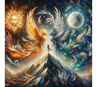 ZYJBD 5D Diamond Painting Phoenix, DIY Diamond Painting Kit with Square Stones, Suitable for Adults, 30 x 30 cm