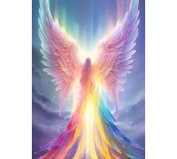 ZYJBD Rainbow Angel Diamond Painting Set, 5D DIY Diamond Painting Kit with Full Round Drill, Diamond Painting Adults, Angel Painting by Number Diamond Painting Glitter, Crafts for Home - 30 x 40 cm