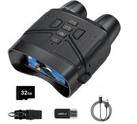 ZYJDGNNY 5K 60MP HD Digital Infrared Night Vision Binoculars, 400m Range, 4000mAh, Rechargeable Night Vision Devices, 5x Digital Zoom Night Vision for Bird Watching, Camping, Hunting with 32GB