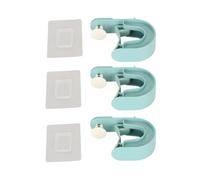 ZyjGaliliad 3Pcs Broom Mop Holder Self Adhesive Wall Mount Mop Grippers for Home Bathroom Kitchen Garage, Multipurpose No Drill Organizer for Brooms and Cleaning Tools (Blue)