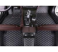 ZYJHGF Leather Car Floor Mats for LINCOLN Navigator(without armrest) 2016 2017, Waterproof Non-Slip Car Mats, Floor Liners Carpet Full Set for Right-Hand Drive Vehicle,C-Black-Beige