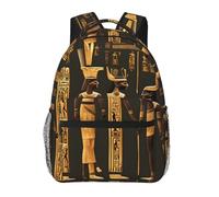 ZYJHYY Ancient Egyptian Hieroglyph Print Casual Gym Bag Wear-Resistant Work Bag Hiking Backpack With Padded Back For Travel Camping