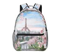 ZYJHYY Beautiful Eiffel Tower Paris Print Casual Gym Bag Wear-Resistant Work Bag Hiking Backpack With Padded Back For Travel Camping