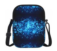 ZYJHYY Blue Musical Notes Print Sling Bag For Women Shoulder Bag With Zipper Lightweight Work Bag For Travel Gym Hiking Workout