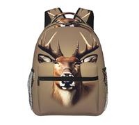 ZYJHYY Deer Head Printing Print Casual Gym Bag Wear-Resistant Work Bag Hiking Backpack With Padded Back For Travel Camping