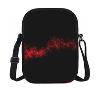 ZYJHYY Explosion Burst Red Black Print Sling Bag For Women Shoulder Bag With Zipper Lightweight Work Bag For Travel Gym Hiking Workout