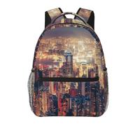ZYJHYY Hong Kong Print Casual Gym Bag Wear-Resistant Work Bag Hiking Backpack With Padded Back For Travel Camping