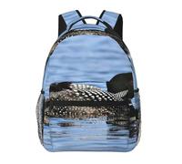 ZYJHYY Loon Birds Print Casual Gym Bag Wear-Resistant Work Bag Hiking Backpack With Padded Back For Travel Camping