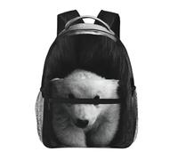 ZYJHYY Polar Bear Print Casual Gym Bag Wear-Resistant Work Bag Hiking Backpack With Padded Back For Travel Camping