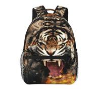 ZYJHYY Roaring Tiger Print Casual Gym Bag Wear-Resistant Work Bag Hiking Backpack With Padded Back For Travel Camping