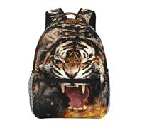 ZYJHYY Roaring Tiger Print Casual Gym Bag Wear-Resistant Work Bag Hiking Backpack With Padded Back For Travel Camping