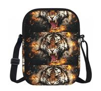 ZYJHYY Roaring Tiger Print Sling Bag For Women Shoulder Bag With Zipper Lightweight Work Bag For Travel Gym Hiking Workout