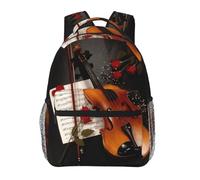 ZYJHYY Violin Sheet Music Print Casual Gym Bag Wear-Resistant Work Bag Hiking Backpack With Padded Back For Travel Camping